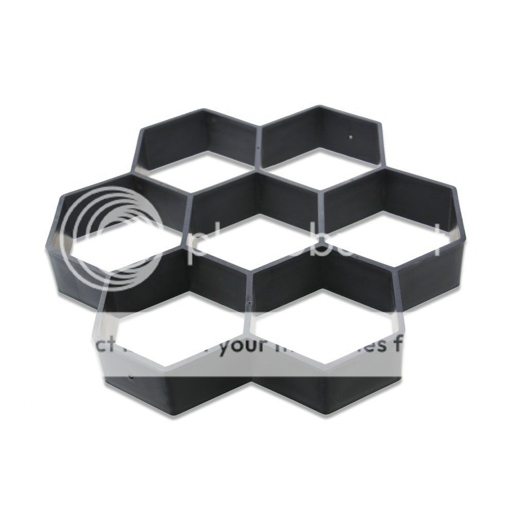 Hexagon Black Driveway Paving Pavement Stone Mold Concrete Pathmate
