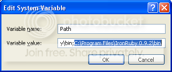 IronRuby Path Screenshot
