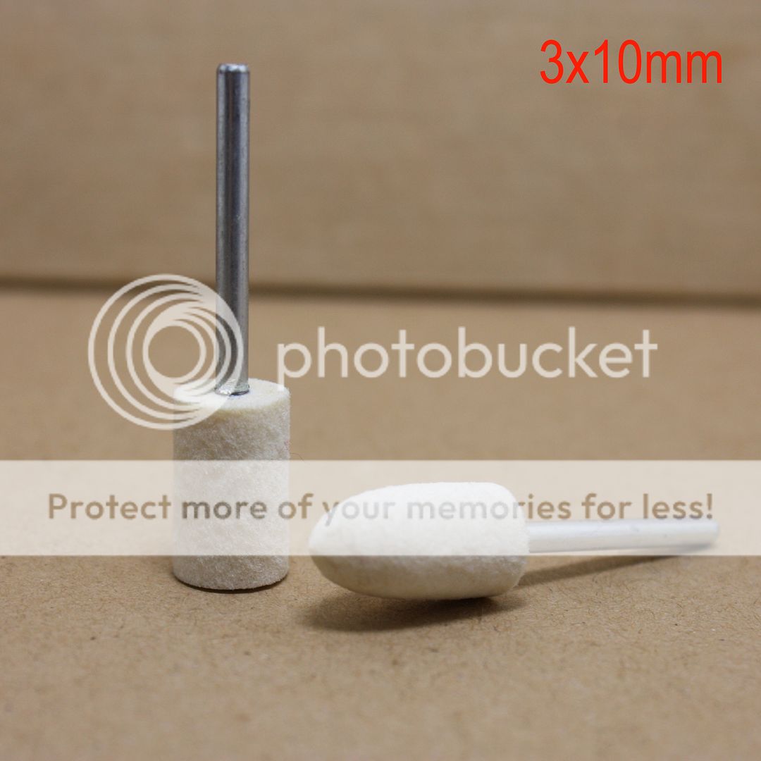 Rierdge 24 Pcs 3 * 3mm Wool Felt Polishing Bits, Cylindrical Buffing Wheels, 1/8 Inch Shank Drill Burrs For Rotary Tool Accessories/Jewelry Polishing